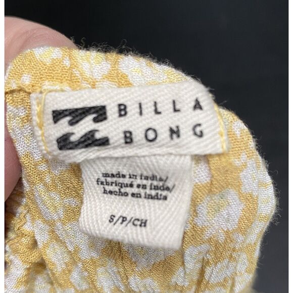 Billabong Yellow and White Spagetti Strap Dress Size S - Picture 4 of 6